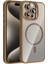 Iphone 15 Pro Max Kılıf Standlı Mika Magsafe Hassas Butonlu Metal Tuşlu + Kamera Lens Camı Hediyeli Set 1