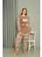Welsoft Polar Kadın Büyük Beden Sütlü Kahve Pijama Takımı 808044 3