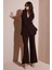 Wide Leg Orta Yüksek Bel Bol Paça Kumaş Pantolon Bayan Pantolon 6522974 1