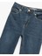 Yüksek Bel Dar Kalıp Düğmeli Cepli Ispanyol Paça Crop Jean Pantolon - Flare Jeans 3