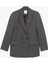 Uzun Kollu Viskon Karışımlı Kruvaze Yaka Oversize Blazer Ceket 1