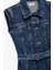Pamuklu Kemer Detaylı Gömlek Yaka Denim Elbise 3