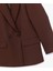 Uzun Kollu Kapaklı Cep Detaylı Oversize Kruvaze Blazer Ceket 4