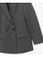 Uzun Kollu Viskon Karışımlı Kruvaze Yaka Oversize Blazer Ceket 4