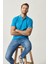 ALTINYILDIZ CLASSICS Erkek Turkuaz %100 Pamuk Kıvrılmaz Polo Yaka Slim Fit Dar Kesim Tişört 1