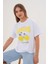 Kadın Beyaz Oversize California Lemons Baskılı Tişört 4