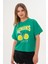 Kadın Yeşil Oversize California Lemons Baskılı Tişört 2