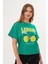 Kadın Yeşil Oversize California Lemons Baskılı Tişört 3