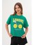 Kadın Yeşil Oversize California Lemons Baskılı Tişört 4