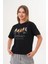 Kadın Siyah Exclusive Only What I Want Kuş Baskılı Oversize Tişört 3