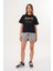 Kadın Siyah Exclusive Only What I Want Kuş Baskılı Oversize Tişört 7