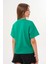 Kadın Yeşil Oversize Tişört – Botanik Baskılı,beautiful / Botanic Amour Yazılı 5
