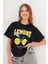 Kadın Siyah Oversize California Lemons Baskılı Tişört 2