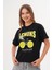 Kadın Siyah Oversize California Lemons Baskılı Tişört 4