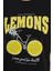 Kadın Siyah Oversize California Lemons Baskılı Tişört 6