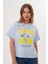 Kadın Mavi Oversize California Lemons Baskılı Tişört 1