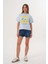 Kadın Mavi Oversize California Lemons Baskılı Tişört 7