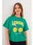 Kadın Yeşil Oversize California Lemons Baskılı Tişört 1