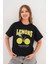 Kadın Siyah Oversize California Lemons Baskılı Tişört 1