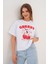 Kadın Beyaz Oversize Cherry Awesome Summer Baskılı Tişört 3