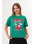 Kadın Yeşil Oversize Cherry Awesome Summer Baskılı Tişört 1