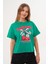 Kadın Yeşil Oversize Cherry Awesome Summer Baskılı Tişört 3