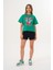 Kadın Yeşil Oversize Cherry Awesome Summer Baskılı Tişört 7
