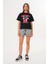 Kadın Siyah Oversize Cherry Awesome Summer Baskılı Tişört 7