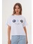Beyaz Kadın Oversize Çiçek Everything Is Possible Baskılı Tişört 2