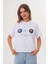 Beyaz Kadın Oversize Çiçek Everything Is Possible Baskılı Tişört 3