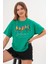 Kadın Yeşil Exclusive Only What I Want Kuş Baskılı Oversize Tişört 4