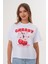 Kadın Beyaz Oversize Cherry Awesome Summer Baskılı Tişört 1