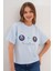 Mavi Kadın Oversize Çiçek Everything Is Possible Baskılı Tişört 1