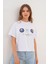 Beyaz Kadın Oversize Çiçek Everything Is Possible Baskılı Tişört 1