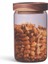 750 ml Yuvarlak Akasya Kapaklı Cam Kavanoz BOR054 1