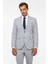Gri Slim Fit Desenli Sivri Yaka 6 Drop Klasik Takım Elbise 2