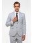 Gri Slim Fit Desenli Sivri Yaka 6 Drop Klasik Takım Elbise 3