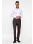 Koyu Kahve Slim Fit Armürlü Kumaş Pantolon 1