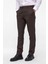 Koyu Kahve Slim Fit Armürlü Kumaş Pantolon 3