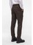 Koyu Kahve Slim Fit Armürlü Kumaş Pantolon 5