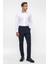 Lacivert Slim Fit Armürlü Kumaş Pantolon 1