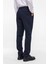Lacivert Slim Fit Armürlü Kumaş Pantolon 5