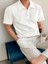 Erkek Oversize Polo Yaka Waffle T-Shirt Poloyaka-Düğmeli 1