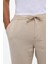 Bej Slim Düz Jogger Pantolon 4
