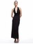 Slim Fit Sırt Dekolteli Derin Degaje Yaka Midi Bodycon Elbise 2