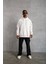 3 Iplik Kapşonlu Sweatshirt Hoodie - Beyaz 3