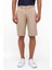 Bej Regular Düz Bermuda Şort 2