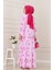 Kuşaklı Çiçekli Lina Elbise-Pembe 5