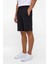Siyah Regular Armürlü Örme Şort 3