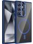 Samsung Galaxy S24 Ultra Kılıf Etro Standlı Kamera Lens Koruyucu Hediye Lacivert 3